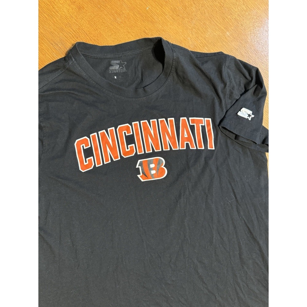 Starter Cincinnati Bengals T‎ Shirt XL Black NFL Football Orange Graphic Tee